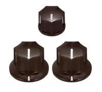 sourcing map Guitar Effect Pedal Knob Set, 5/8" 13/32" Plastic Brass Insert Electric Guitar Knobs for Amplifier Guitar Bass Volume Control,Brown