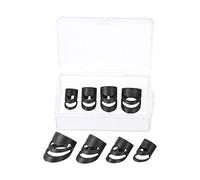 sourcing map Guitar Finger Picks XL L M S Size Black with Storage Box for Guitar Bass Ukulele Pack of 4