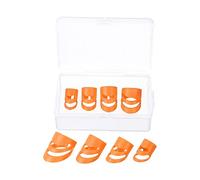 sourcing map Guitar Finger Picks XL L M S Size Orange with Storage Box for Guitar Bass Ukulele Pack of 4