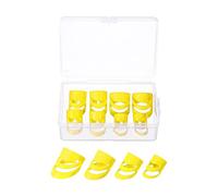sourcing map Guitar Finger Picks XL L M S Size Yellow with Storage Box for Guitar Bass Ukulele Pack of 8
