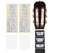 sourcing map Guitar Fretboard Stickers Inlay Stickers Decals for Guitars and Trapezoid Inlay Sticker Guitar Decals for Music Guitar, Bass, Acoustic Guitar Colorful Shell Pattern 2Pcs