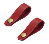 sourcing map Guitar Headstock Straps, Guitar Leather Neck Adapter Straps Tie Red for Guitar, Pack of 2