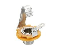 sourcing map Guitar Input Jack 1/4" Stereo Jack Mono Panel Mount Socket Silver for Guitar Bass Speakers Footswitch