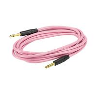 sourcing map Guitar Instrument Cable 9.84 Feet 1/4 Inch to 1/4 Inch TRS Straight to Straight Angle Electric Bass Cable Cord for Guitar Bass Pink