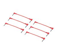 sourcing map Guitar Patch Cables 1/4 Inch TRS Right Angle Pedal Instrument Cable for Guitar Effect Pedal Board Red 6 Pack