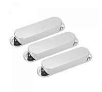 sourcing map Guitar Pickup Cover Closed Single Coil No Holes Plastic Closed Shell for Electric Guitar Silver Tone 3 Pack