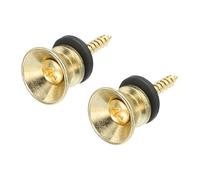 sourcing map Guitar Strap Button Buckle Lock Metal Small End Pins Sets Gold with Felt Washer for Guitar Bass, Set of 2 PCS