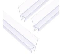 Sourcing Map H-Type Shower Door Seal Strip - 5/16" Glass 78.5" Long (15.7" x 5 Pcs), 3 Section Segmented Frameless Glass Sweep, Stop Leaks, Clear