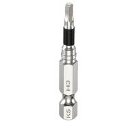 sourcing map H3 Flat Hex Head Screwdriver Bit 3mm Metric Tip 1/4" Hex Shank 2" (50mm) Long Magnetic Screw Driver Drill Bit Wrench for Hexagonal Socket Head Screws Bolts
