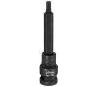 sourcing map H5 Hex Bit Socket 100mm/3.94" Length 1/2" Square Drive Metric Extension Impact Bit Power Nut Driver Set S2 Steel Socket Ratchet Wrench Bits, Black