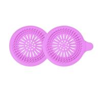 sourcing map Hair Drain Catcher, 5.51inch Round Tub Drain Covers Drain Protector with Handle Suction Cup for Kitchen Bathroom Balcony, Purple 2Pcs