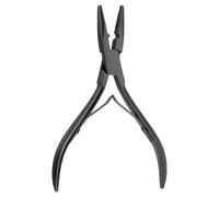 sourcing map Hair Extension Pliers 5" Stainless Steel Hair Extension Tool Multi Functional Microlinks Hair Extensions Pliers for Micro Link Micro Ring Feather Extension, Black