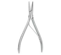 sourcing map Hair Extension Pliers 7" Stainless Steel Flat Hair Extension Tool Multi Functional Microlinks Hair Extensions Plier for Micro Link Micro Ring Feather Extension, Silver Tone