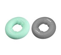 sourcing map Hand Grip Strengtheners, 2 Level: 30-40Lb/50-60Lb Silicone Rings Fingers Forearms Exercise Grip Trainer for Rock Climbing Athletes Workout (Green, Gray)