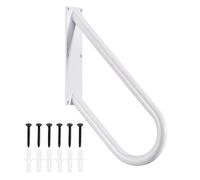 sourcing map Hand Rails for Outdoor Steps, Wall Mount Handrails for 1-2 Steps, U-Shaped Stair Handrails (18" Length,16.5" Height) for Garden Wall Garage Porch Steps Entrance White