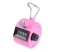 sourcing map Hand Tally Counter 4 Digit Tally Counter Mechanical Palm Click Counter Count Clicker Finger Counter Manual Clicker for Event Sport Stadium Pink
