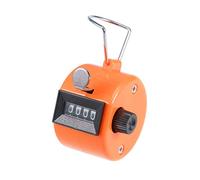 sourcing map Hand Tally Counter 4 Digit Tally Counter Mechanical Palm Click Counter Count Clicker Finger Counter Manual Clicker for Event Sport Stadium Orange