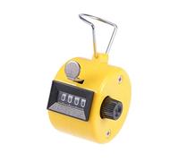 sourcing map Hand Tally Counter 4 Digit Tally Counter Mechanical Palm Click Counter Count Clicker Finger Counter Manual Clicker for Event Sport Stadium Yellow