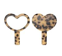 sourcing map Handheld Mirror, Heart-Shaped Hand Held Mirror with Handle Acetic Acid Vintage Portable Lightweight Cosmetic Supplies for Women Travel Makeup Salon, Tortoiseshell