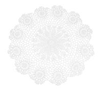 sourcing map Handmade Crochet Placemats, 16inch Round Retro Table Mat Doilies Vase Mat Coaster Snowflake for Dining Table Home Decoration, White