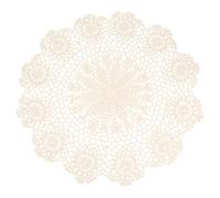 sourcing map Handmade Crochet Placemats, 16inch Round Retro Table Mat Doilies Vase Mat Coaster Snowflake for Dining Table Home Decoration, Beige