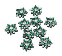 sourcing map Handmade Star Beaded Patches, 10Pcs Glass Crystal Rhinestone Appliques Star Patches Appliques for Clothing DIY Sewing Accessories, Emerald Green