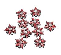 sourcing map Handmade Star Beaded Patches, 10Pcs Glass Crystal Rhinestone Appliques Star Patches Appliques for Clothing DIY Sewing Accessories, Red