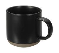 sourcing map Handmade Vintage Espresso Cups, 12 oz Ceramic Coffee Mug Stoneware Tea Cup with Handle Dishwasher and Microwave Safe for Latte Cappuccino Milk Office Home Gifts, Black