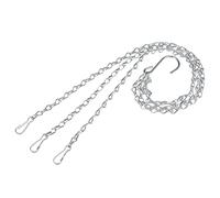 sourcing map Hanging Chains 50cm Extension Link 3 Point Holders with S Shaped Hooks for Pendant Light Chandelier Lantern, Silver Tone Pack of 2