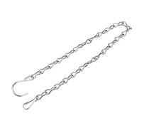 sourcing map Hanging Chains 50cm Extension Link with S Shaped Hooks for Plant Basket Lantern Ornament, Silver Tone Pack of 2