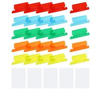 sourcing map Hanging File Folder Tabs, 2 Inch Insertable Tabs and Inserts Plastic Clear File Organizer Labels Filing for Folder Quick Identification, 5 Color, 150 Pcs