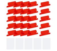sourcing map Hanging File Folder Tabs, 2 Inch Insertable Tabs and Inserts Plastic Clear File Organizer Labels Filing for Folder Quick Identification, Red, 50 Pcs
