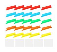 sourcing map Hanging File Folder Tabs, 4 Inch Insertable Tabs and Inserts Plastic Clear File Organizer Labels Filing for Folder Quick Identification, 5 Color, 100 Pcs