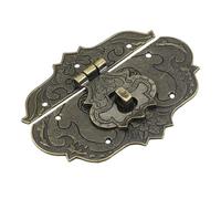 sourcing map Hasp Clasp Latch Lock, 97 x 78mm Decorative Retro Toggle Latch Zinc Alloy Hasp Lock for Jewelry Box Suitcase Toolbox Wooden Case, Bronze