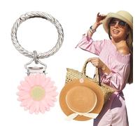 sourcing map Hat Clip for Travel on Bags, Holder Hands, Free Bag Backpack Fashionable Clip - Protect Hat from Falling for Hanging on Handbags Totes Luggage Purse, Pink Flower