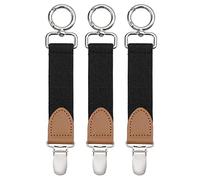 sourcing map Hat Clips for Travel, 3pcs Elastic Hat Clips for Women Bag Handbag Backpack Luggage Travel Accessory Hat Companion(Black)