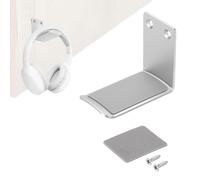 sourcing map Headphone Holder Stand Aluminum Headset Hook Headphone Clip Under Desk Hanger with Tape and Screws for Bedrooms Study Libraries Offices, Silver (5.5cm)