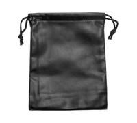sourcing map Headphone Pouch, Headset Carrying Bag, Portable Headphone Storage Protection Travel Pouch, Soft Drawstring PU Leather Over-Ear Headphones Bag for Classroom, Black, S