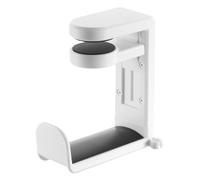 sourcing map Headphone Stand Holder 360 Degree Adjustable Clamp Desk Hook Clamp 0.39"-1.65" Clamping Range PC Gaming Headset Stand for Headphone Earphone, White/Black