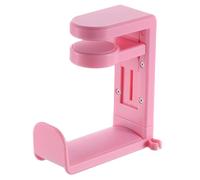sourcing map Headphone Stand Holder 360 Degree Adjustable Clamp Desk Hook Clamp 0.39"-1.65" Clamping Range PC Gaming Headset Stand for Headphone Earphone, Pink