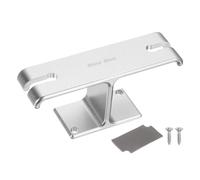 sourcing map Headphone Stand Holder Adhesive Dual Headset Headphone Stand Hanger Aluminum Alloy Desk Hook Clamp with Adhesive & Screws for PC Gaming DJ Headphones Earphone, Silver Tone