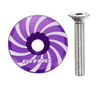 sourcing map Headset Top Cap 1-1/4 Aluminum Alloy Cycling Stem Top Cap Cover with Bolt for MTB Road Mountain Bike, Purple