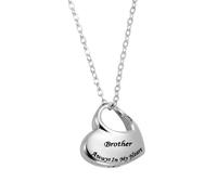 sourcing map Heart Cremation Necklace for Ashes Brother, Urn Ash Memorial Cremation Necklaces Waterproof Keepsake Pendant with Funnel Kit for Ashes of Loved Ones (Silver Tone)