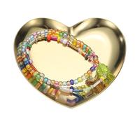 sourcing map Heart Shape Serving Trays, 3.54" Stainless Steel Decorative Jewelry Dish, Small Vanity Tray for Bathroom Aromatherapy Candle Drink Plate,Gold
