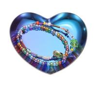 sourcing map Heart Shape Serving Trays, 3.54" Stainless Steel Decorative Jewelry Dish, Small Vanity Tray for Bathroom Aromatherapy Candle Drink Plate,Titanium
