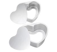 sourcing map Heart Shaped Cake Pan with Removable Loose Bottom 5"/6" Cheesecake Aluminum Nonstick Layers Baking Pan for Wedding Birthdays Party Event