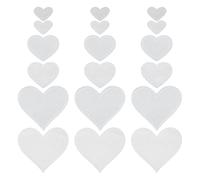 sourcing map Heart Shaped Iron on Patches 2.5/4/7x2/3.5/6.8cm Embroidered Sew Patches Appliques Garment Embellishments for Clothing Repair Backpack Shoes Decoration White 30Pcs