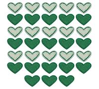 sourcing map Heart Shaped Iron on Patches Green Embroidered Sew on Love Applique Patches for Clothing Jackets Backpack Shoes Repairing Decorations Pack of 33