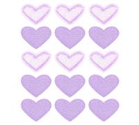 sourcing map Heart Shaped Iron on Patches Light Purple Embroidered Sew on Love Applique Patches for Clothing Jackets Backpack Shoes Repairing Decorations Pack of 15