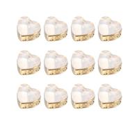 sourcing map Heart Silicone Earring Backs, Soft Earring Back Stopper Secure Replacements with Plated for Studs Droopy Ears (Love Style, Golden, Pack of 12)